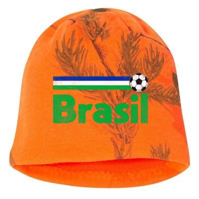 Brasil Brazil Fan Retro Vintage Flag Kati - Camo Knit Beanie