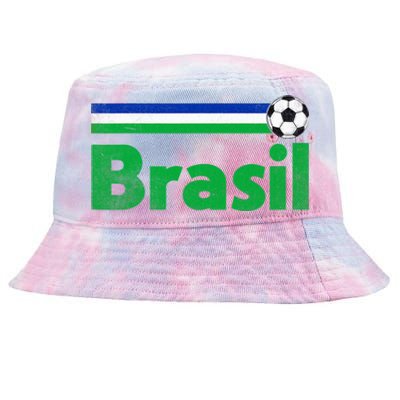 Brasil Brazil Fan Retro Vintage Flag Tie-Dyed Bucket Hat