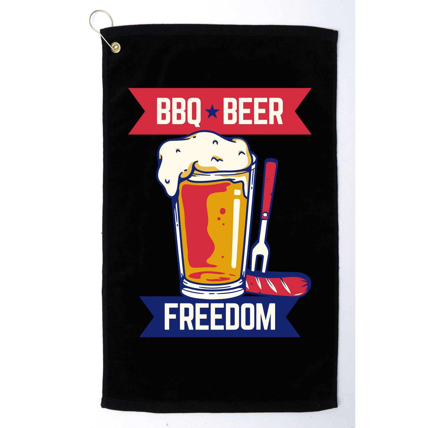 BBQ Beer Freedom America USA Party Summer Golf Towel