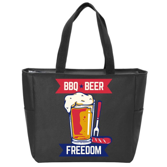 BBQ Beer Freedom America USA Party Summer Zip Tote Bag