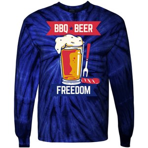 BBQ Beer Freedom America USA Party Summer Tie-Dye Long Sleeve Shirt