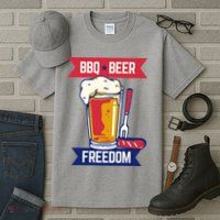 BBQ Beer Freedom America USA Party Summer Tall T-Shirt