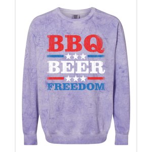 Bbq Beer Freedom Usa Party Gift Great Gift Colorblast Crewneck Sweatshirt