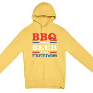 Bbq Beer Freedom Usa Party Gift Great Gift Premium Pullover Hoodie