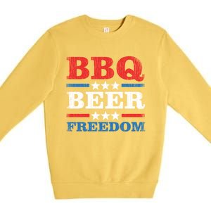 Bbq Beer Freedom Usa Party Gift Great Gift Premium Crewneck Sweatshirt