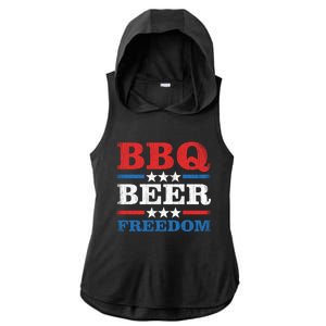 Bbq Beer Freedom Usa Party Gift Great Gift Ladies PosiCharge Tri-Blend Wicking Draft Hoodie Tank