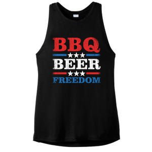 Bbq Beer Freedom Usa Party Gift Great Gift Ladies PosiCharge Tri-Blend Wicking Tank