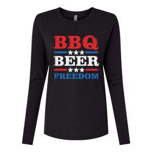 Bbq Beer Freedom Usa Party Gift Great Gift Womens Cotton Relaxed Long Sleeve T-Shirt