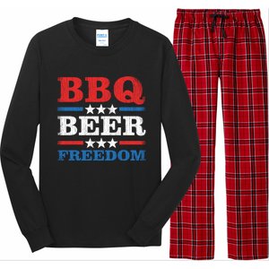 Bbq Beer Freedom Usa Party Gift Great Gift Long Sleeve Pajama Set