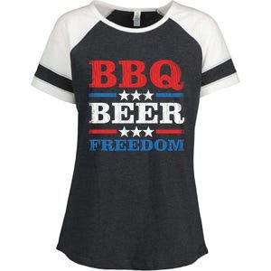 Bbq Beer Freedom Usa Party Gift Great Gift Enza Ladies Jersey Colorblock Tee