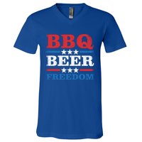 Bbq Beer Freedom Usa Party Gift Great Gift V-Neck T-Shirt