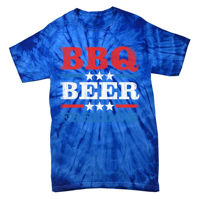 Bbq Beer Freedom Usa Party Gift Great Gift Tie-Dye T-Shirt