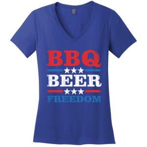 Bbq Beer Freedom Usa Party Gift Great Gift Women's V-Neck T-Shirt