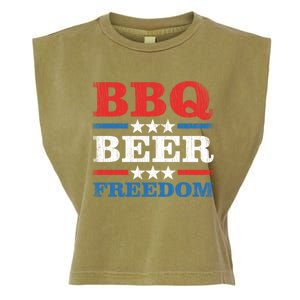 Bbq Beer Freedom Usa Party Gift Great Gift Garment-Dyed Women's Muscle Tee