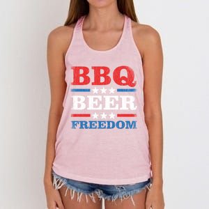 Bbq Beer Freedom Usa Party Gift Great Gift Women's Knotted Racerback Tank