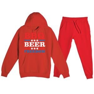 Bbq Beer Freedom Usa Party Gift Great Gift Premium Hooded Sweatsuit Set