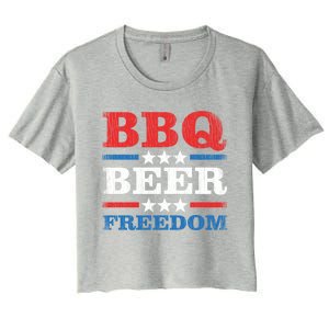 Bbq Beer Freedom Usa Party Gift Great Gift Women's Crop Top Tee