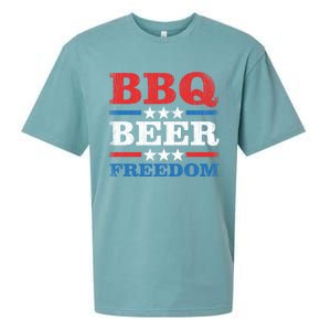 Bbq Beer Freedom Usa Party Gift Great Gift Sueded Cloud Jersey T-Shirt