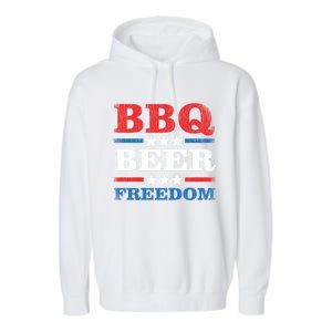 Bbq Beer Freedom Usa Party Gift Great Gift Garment-Dyed Fleece Hoodie