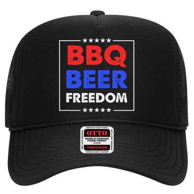 BBQ Beer Freedom High Crown Mesh Back Trucker Hat