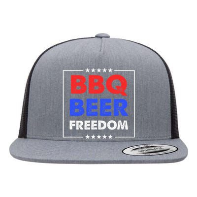 BBQ Beer Freedom Flat Bill Trucker Hat