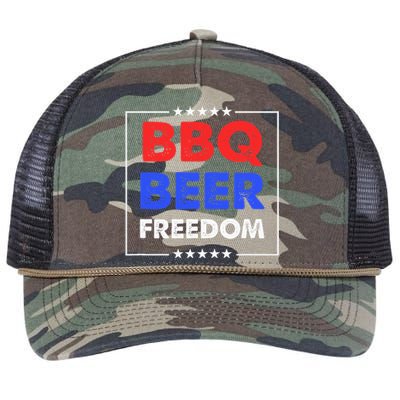 BBQ Beer Freedom Retro Rope Trucker Hat Cap