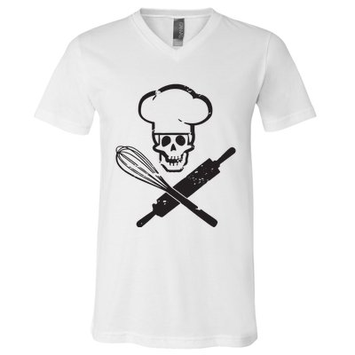 Badass Baker Funny Baking I Love Baking Humor V-Neck T-Shirt