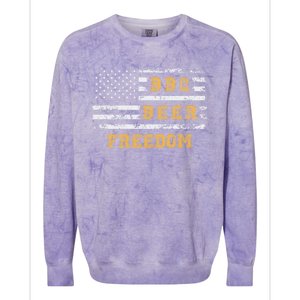 Bbq Beer Freedom With Distressed Usa Flag Cute Gift Colorblast Crewneck Sweatshirt