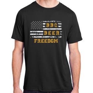 Bbq Beer Freedom With Distressed Usa Flag Cute Gift Adult ChromaSoft Performance T-Shirt