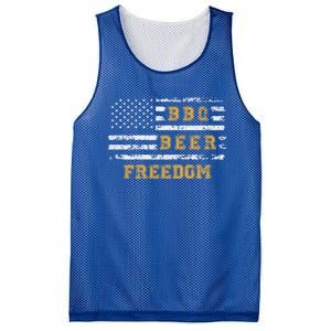 Bbq Beer Freedom With Distressed Usa Flag Cute Gift Mesh Reversible Basketball Jersey Tank