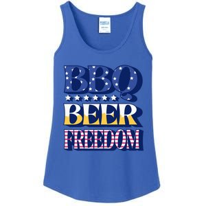 Bbq Beer Freedom Food Fun Gift Ladies Essential Tank