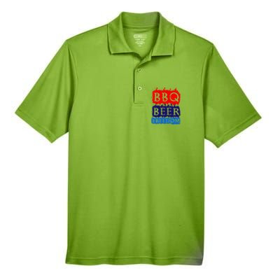 Bbq Beer Freedom For All Americans Gift Men's Origin Performance Piqué Polo