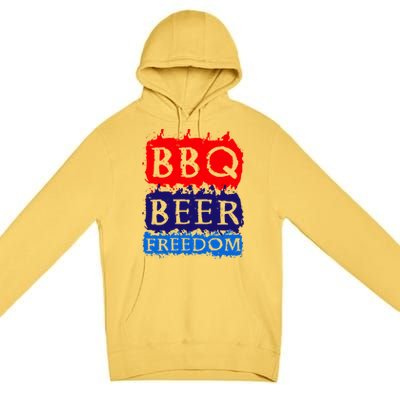 Bbq Beer Freedom For All Americans Gift Premium Pullover Hoodie