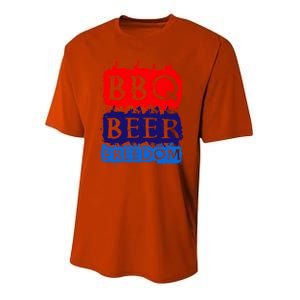 Bbq Beer Freedom For All Americans Gift Youth Performance Sprint T-Shirt