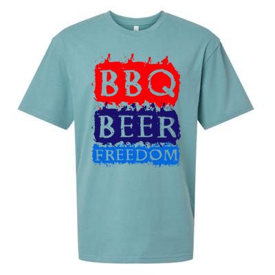 Bbq Beer Freedom For All Americans Gift Sueded Cloud Jersey T-Shirt