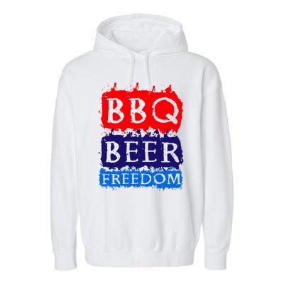 Bbq Beer Freedom For All Americans Gift Garment-Dyed Fleece Hoodie