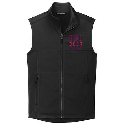 Bbq Beer Freedom Written In Red White And Blue Distressed Gift Collective Smooth Fleece Vest