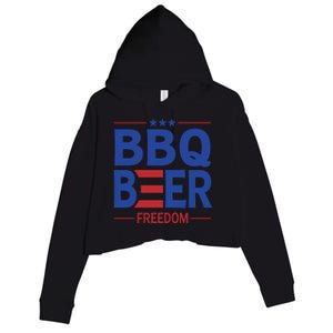 Bbq Beer Freedom Funny America 2020 Proud American Gift Crop Fleece Hoodie