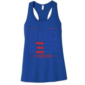 Bbq Beer Freedom Funny America 2020 Proud American Gift Women's Racerback Tank