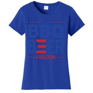 Bbq Beer Freedom Funny America 2020 Proud American Gift Women's T-Shirt