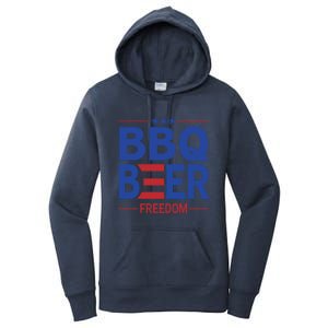 Bbq Beer Freedom Funny America 2020 Proud American Gift Women's Pullover Hoodie