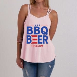 Bbq Beer Freedom Funny America 2020 Proud American Gift Women's Strappy Tank