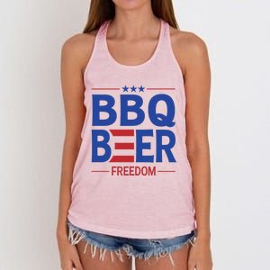 Bbq Beer Freedom Funny America 2020 Proud American Gift Women's Knotted Racerback Tank