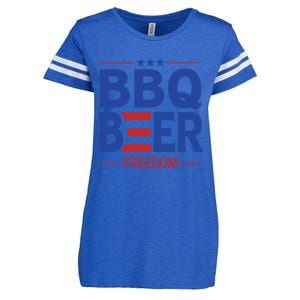 Bbq Beer Freedom Funny America 2020 Proud American Gift Enza Ladies Jersey Football T-Shirt