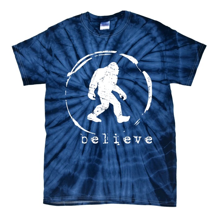 Believe Bigfoot Facts Silhouette Funny Sasquatch Tie-Dye T-Shirt