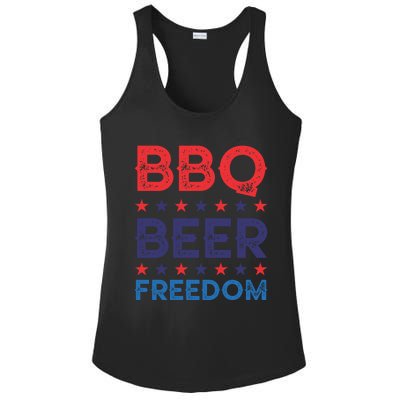 Bbq Beer Freedom Funny America Usa Party 4th Of July Summer Gift Ladies PosiCharge Competitor Racerback Tank