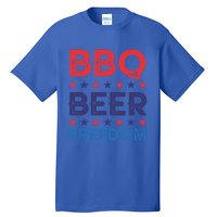 Bbq Beer Freedom Funny America Usa Party 4th Of July Summer Gift Tall T-Shirt