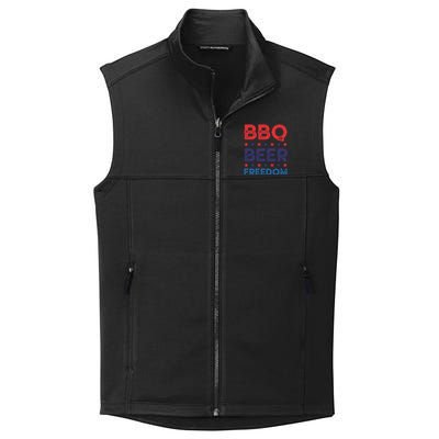 Bbq Beer Freedom Funny America Usa Party 4th Of July Summer Gift Collective Smooth Fleece Vest