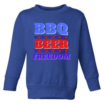 Bbq Beer Freedom For American Usa Party Great Gift Toddler Sweatshirt