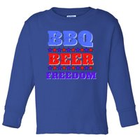 Bbq Beer Freedom For American Usa Party Great Gift Toddler Long Sleeve Shirt